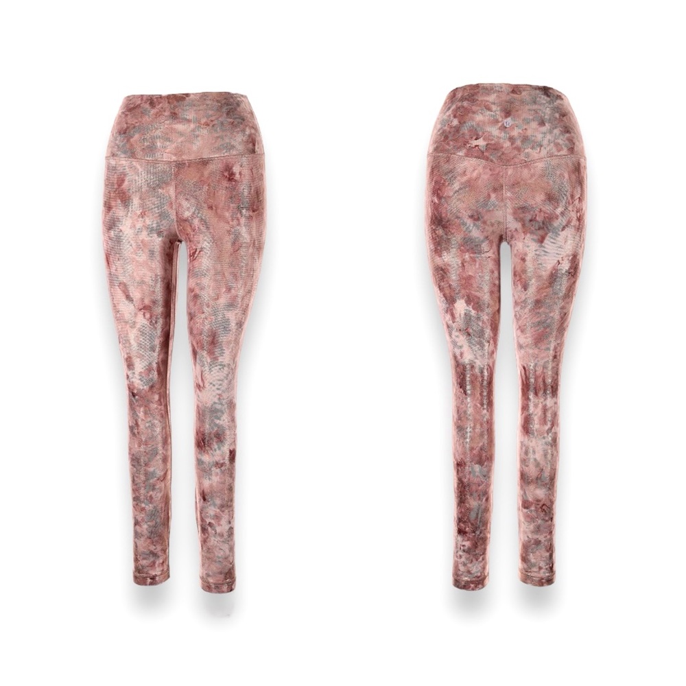 Lululemon Align HR 25" *Shine Diamond Dye Misty Shell Cacao Diffuse Dot Foil 8